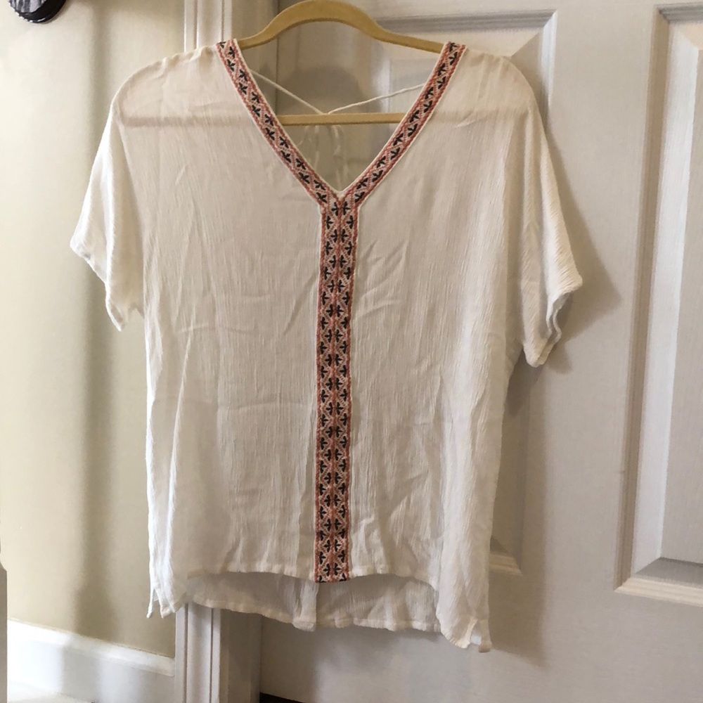 White with orange stripes blouse